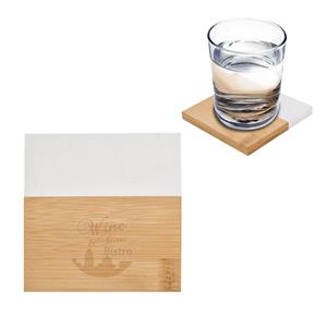 #2202 Marble And Bamboo Coaster
