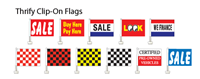 THRIFTY Large 12 x 18 Clip-On Flags with Pole