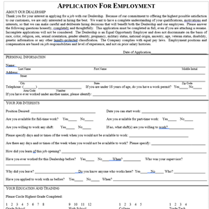 Application for Employment without pay history (401D)